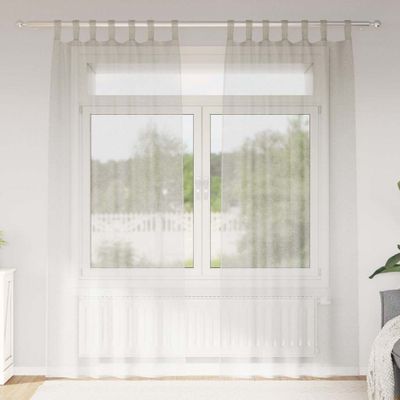 vidaXL Voile záclona so záclonami 2 pcs Krémová 245 x 140 cm Polyester