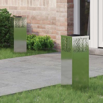 vidaXL Solárne LED svetlo na chodník 2 pcs Strieborná Zinkovaný