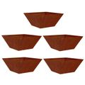 vidaXL Záhradný kvetináč 5 ks Hrdzavý 35 x 35 x 15 cm