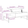 vidaXL Konferenčný stolík sivá sonoma 100x50x35cm kompozitné drevo+kov