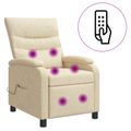 vidaXL Masážne relaxačné kreslo Krémová Látka