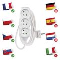 Prodlužovací kabel EMOS P0311 / 1,5 m / 3 zásuvky / biely / PVC / 1 mm2