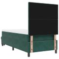 vidaXL Posteľ s pružinovým rámom Tmavozelená 190 x 90 cm Zamat
