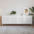vidaXL Lamelové dvierka na skrinku 4 ks, biele 61,5x59,4 cm, borovica