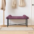 vidaXL Lavica s gombíkmi a vankúšmi Fialová 110 x 40 x 46 cm Zamat