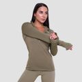 Dámska bežecká mikina 1/2 Zip Pulse Vetiver - GymBeam, veľkosť L, veľkosť oblečenia L