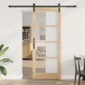 vidaXL Posuvné dvere ORKDAL Prírodná a čierna 83 x 211 cm