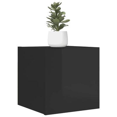 vidaXL Nástenná TV skrinka lesklá čierna 30,5x30x30 cm