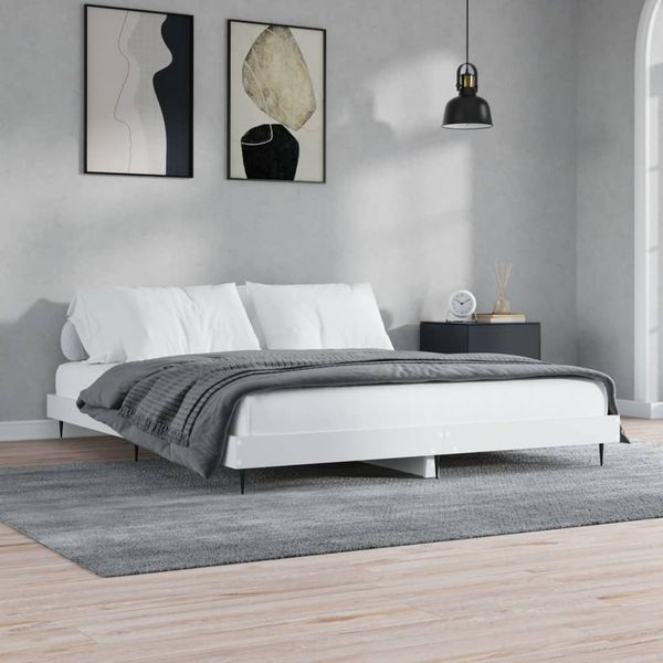 vidaXL Posteľný rám biely 150x200 cm kompozitné drevo