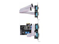 Level-4 ESD Protection (PS74ADF-SERIAL-CARD) - Sériový adaptér - PCI Express x1 nízky profil - RS-232 x 4 - čierna - kompatibilný s TAA