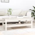 vidaXL Konferenčný stolík biely 110x50x40 cm borovicový masív