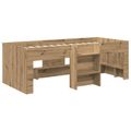 vidaXL Rám postele pre deti na vysokej posteli Dub artisan 90 x 190 cm