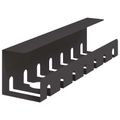 vidaXL Úložný box na káble pod stôl 2 ks Čierna 43 x 10 x 10 cm Oceľ