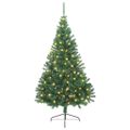 vidaXL Umelý predsvietený vianočný stromček Zelená 240 cm PVC