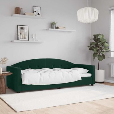vidaXL Denná posteľ tmavozelená 80x200 cm zamat