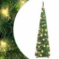vidaXL Umelý vianočný stromček vyskakovací 50 LED zelený 120 cm