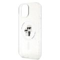 Puzdro Karl Lagerfeld pre iPhone 15 6,1" KLHMP15SHGKCNOT priehľadné HC Magsafe IML KC Glitter