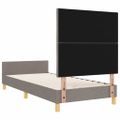 vidaXL Rám postele s čelnou doskou Sivohnedá 100 x 200 cm látka