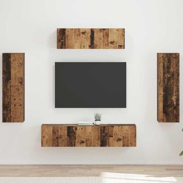 vidaXL TV skrinka 5 pcs Staré drevo