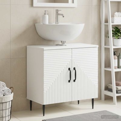 vidaXL Kúpeľňová skrinka pod umývadlo HAARLEM Biela