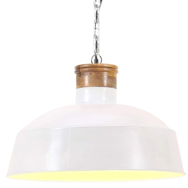 vidaXL Industriálna závesná lampa 42 cm, biela E27