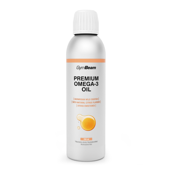 Premium Omega-3 tekutý rybí olej s citrusovou príchuťou - GymBeam
