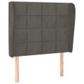 vidaXL Čelo postele so záhybmi tmavosivé 83x23x118/128 cm zamat