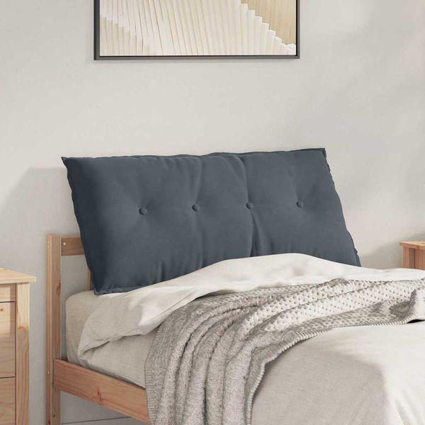 vidaXL Poduška na chrbát Tmavo šedá 100 x 50 cm Kordúrová tkanina
