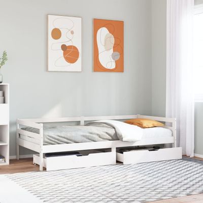 vidaXL Denná posteľ so zásuvkami 90x200 cm masívna borovica