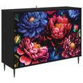 vidaXL Servírovacia skriňa KIEL Čierny dub 102 x 33 x 76 cm