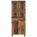 vidaXL Highboard 2 ks Staré drevo 69,5 x 34 x 180 cm Kompozitné drevo