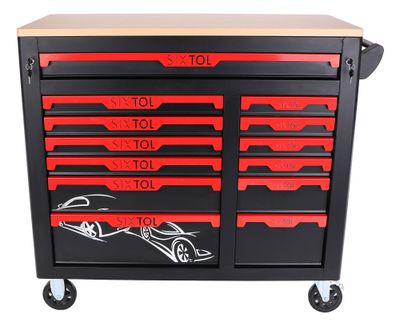 Dílenský vozík s nářadím MECHANIC TROLLEY TITAN 1559, 13 šuplíků, 1559 ks nářadí SIXTOL