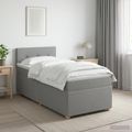 vidaXL Posteľ boxspring s matracom Svetlosivá 90 x 190 cm Látka