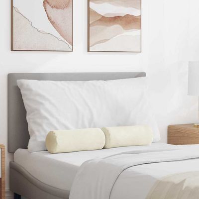 vidaXL Podložkové vankúše 2 pcs Krémová Ø 15 x 40 cm Kordúrová tkanina