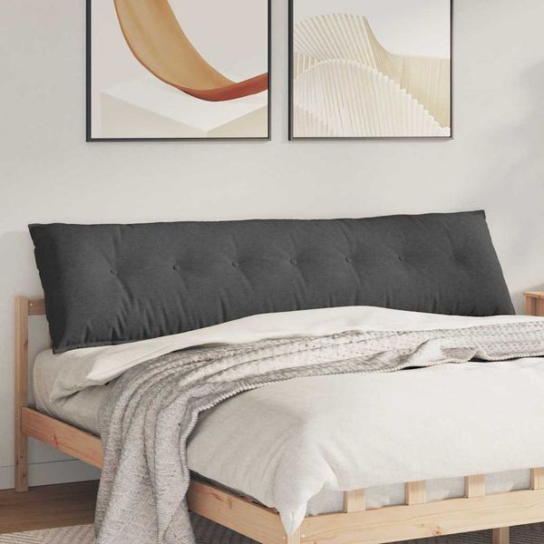 vidaXL Poduška na chrbát Tmavo šedá 200 x 50 cm Kordúrová tkanina