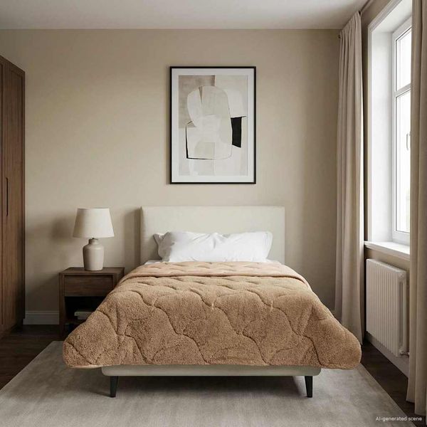 vidaXL Prikrývka na celý rok Šnurovaný Sivohnedá 140 x 220 cm