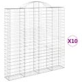 vidaXL Oblúkový gabionový kôš 10ks 200x30x200/220cm pozinkované železo