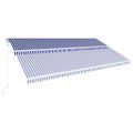 vidaXL Automaticky zaťahovacia markíza 600x300 cm modrá a biela