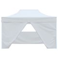 vidaXL Profesionálny skladací párty stan+4 steny 280x410x315 cm, oceľ, biely