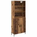 vidaXL Highboard Staré drevo 69,5 x 32,5 x 180 cm Kompozitné drevo