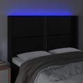 vidaXL Čelo postele s LED čierne 147x16x118/128 cm umelá koža