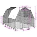 vidaXL Kurací výbeh so strechou 2,5x4x2,25 m Pozinkovaná oceľ