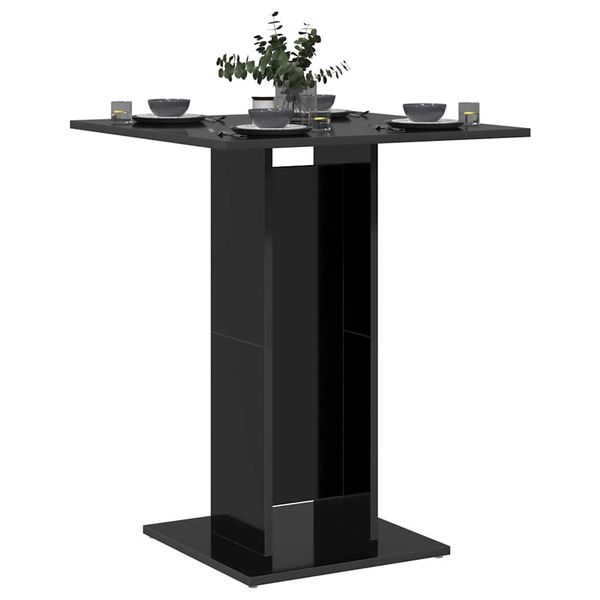 vidaXL Bistro stolík, lesklý čierny 60x60x75 cm, kompozitné drevo