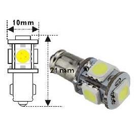 Žiarovka LED Ba7S 12 V/1,5 W biela, 5x SMD5050