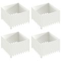 vidaXL Obrubník trávnika 4 ks 60 x 60 x 35 cm Oceľ Biela