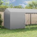 vidaXL Vonkajší koterec pre psov so strechou striebor. 2x10x2,5m oceľ