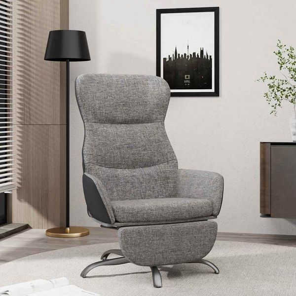 vidaXL Relaxačné kreslo s podnožkou bledosivé látka