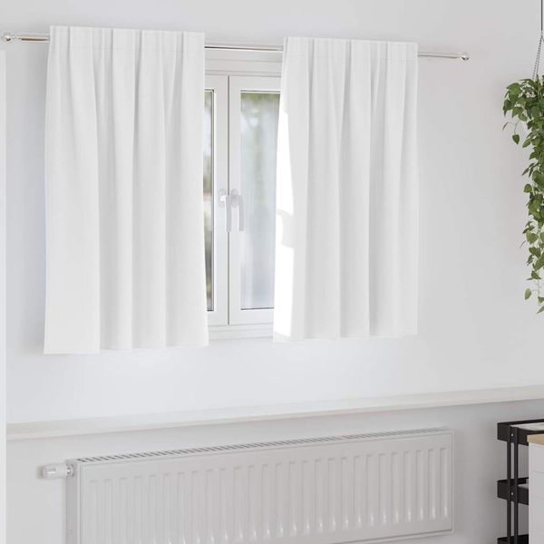 vidaXL Záclony na zatemnenie s krúžkami 2 pcs Jasná biela 140 x 140 cm