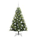 vidaXL Umelý vianočný stromček s kĺbmi 150 LED Zelená 120 cm PVC a PE