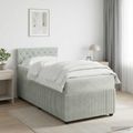 vidaXL Posteľ boxspring s matracom Svetlosivá 100 x 200 cm Zamat